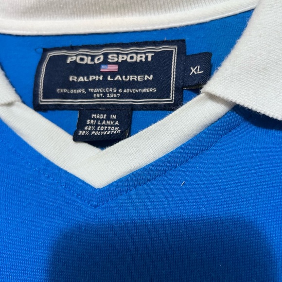 Men's Retro '90's Ralph Lauren Polo Sport Color Block Polo XL - Picture 7 of 8
